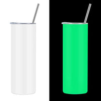 20oz Straight Sublimation GLOW IN THE DARK (White-Green)