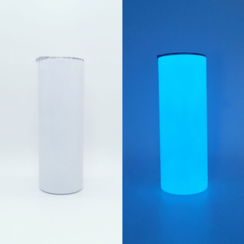 20oz Straight Sublimation GLOW IN THE DARK (White-Blue)